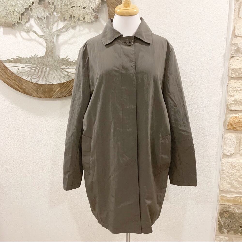 Cinzia Rocca Rain Jacket Trench Coat Gray Shimmer 14